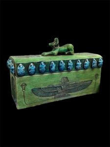 Egyptian God Anubis Coffin: Isis, Sekhmet & Scarab Beetle - Image 7