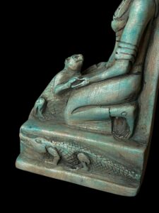 Egyptian Goddess with Leopard and God Sobek statue in a magical scene from Ancient Egypt - Image 7