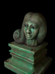 Handcarved Flamestone Egyptian Queen Statue: Ancient Afrocentric Decor - Image 7