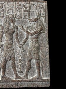 Unique ancient Egyptian Wall relief of Anubis and Horus bless Ramses II - Image 7