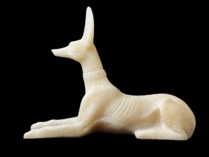 Alabaster Statue: Egyptian God Anubis, Jackal of Afterlife - Image 7