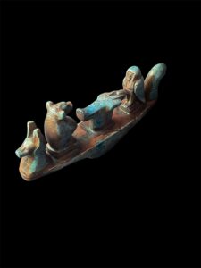 Egyptian Museum ship representing the royal King's memorial procession. replica ship statues made of stone from Ancient Egypt - Image 7