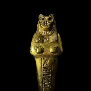 Gold Leaf Sekhmet Statue: Egyptian Goddess Decor - Image 7