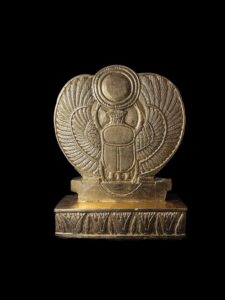 Gold Leaf Winged Scarab Beetle: Egyptian Stone Home Decor - Image 7