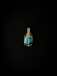 Silver Egyptian Scarab Pendant Necklace: Turquoise Good Luck Charm - Image 7