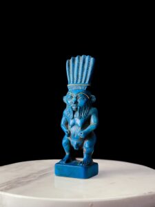 Hand-Carved Porcelain God Bes Statue: Egyptian Home Decor - Image 7