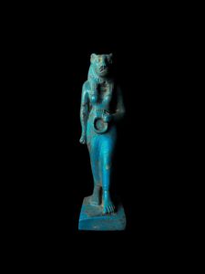 Porcelain Egyptian Goddess Sekhmet Statue - Image 7