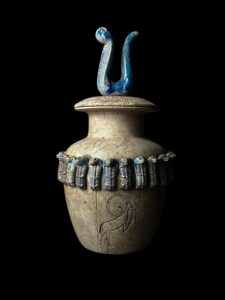Vintage Egyptian Vase: Cobra Goddess Decor, Ancient Inscriptions - Image 7