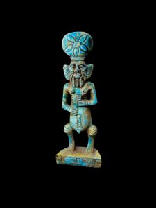 Hand-Carved Porcelain God Bes Statue: Egyptian Home Decor - Image 7