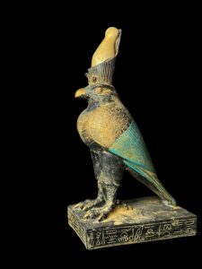 Basalt Egyptian God Horus Statue: Falcon God of Sky Art - Image 7