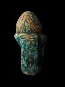 Goddess Hathor Statue with High Priest: Vintage Egyptian Stone - Image 7