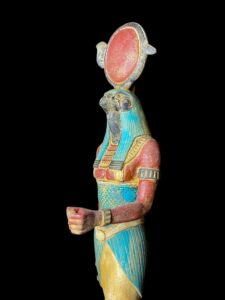 Rare Falcon Egyptian God Ra Statue: God of Sun Disk - Image 7