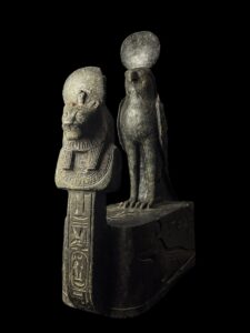 Hand-Carved God Ra & Sekhmet Statue: Egyptian Deity Altar Sign - Image 7