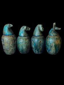 Ancient Egyptian Canopic Jars: Sons of Horus Figurines - Image 7