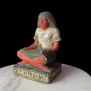 Egyptian Scribe Statue: Handmade Seated Ancient Figure - Image 7