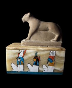 Alabaster Sekhmet Statue Box: Ancient Egyptian Goddess Decor - Image 7