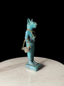 Porcelain Bastet Cat Statue: Egyptian Goddess Decor - Image 7