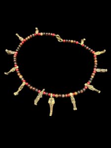 Handcrafted Rose & Black Granite Egyptian God Ptah Necklace - Image 7
