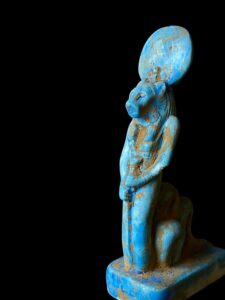 Egyptian Goddess Sekhmet Statue with Cobra Body - Image 7