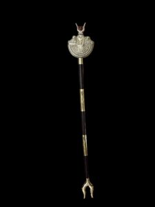 Ebony Was Sceptre: Brass & Gold Plated Egyptian Osiris Staff - Image 7