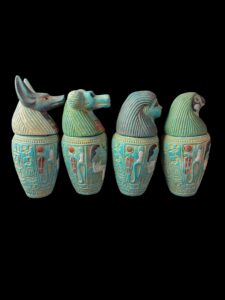 Handcrafted Canopic Jars Figurines: Sons of Horus, Egyptian Decor - Image 8