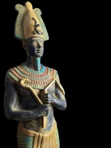 Basalt Stone Egyptian God Osiris Statue: Natural Colors - Image 8