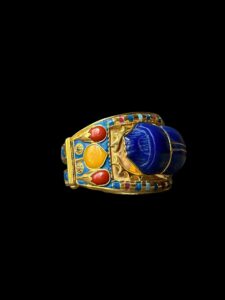 Tutankhamun Scarab Bracelet: Lapis Lazuli, 24k Gold Plated - Image 8