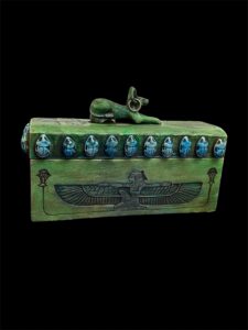Egyptian God Anubis Coffin: Isis, Sekhmet & Scarab Beetle - Image 8