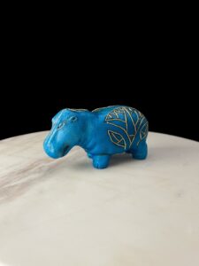 Porcelain Hippopotamus Statue: Egyptian Museum Replica - Image 8