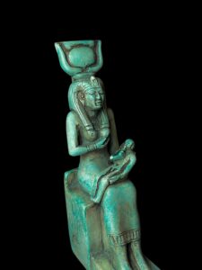Vintage Goddess Isis statue breastfeeding Horus, unique Isis goddess Statue. - Image 8