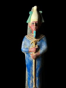 Basalt Egyptian God Osiris Statue: Natural Colors - Image 8