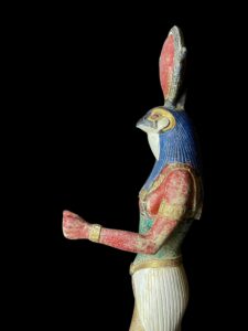 Rare Falcon Egyptian God Ra Statue with Sun Disk - Image 8