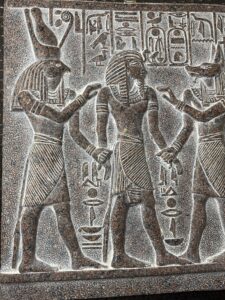Unique ancient Egyptian Wall relief of Anubis and Horus bless Ramses II - Image 8