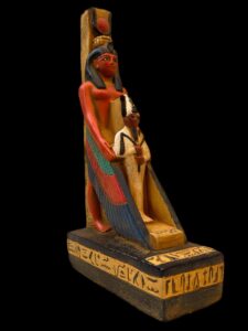 Vintage Goddess Isis statue, unique Isis goddess Statue. Statuette representing Isis and Osiris - Egypt Museum - Image 8