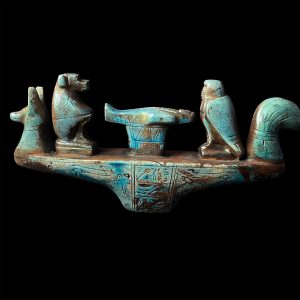 Egyptian Museum ship representing the royal King's memorial procession. replica ship statues made of stone from Ancient Egypt - Image 8