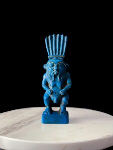 Hand-Carved Porcelain God Bes Statue: Egyptian Home Decor - Image 8