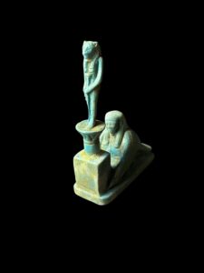 Egyptian Goddess Sekhmet Stone Statue with BA Bird - Image 8