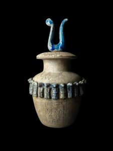Vintage Egyptian Vase: Cobra Goddess Decor, Ancient Inscriptions - Image 8