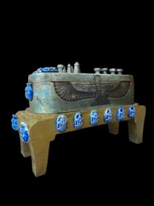 Egyptian Board Game Senet made in Egypt with God Bes and winged Isis and Scarab beetle - Image 8