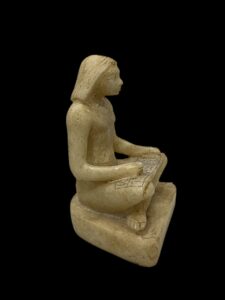 Vintage Seated Scribe Statue: Handmade Egyptian Decor - Image 8