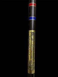 Lotus Flower Was Sceptre: Ebony, Brass, Gold, Gemstone Osiris Staff - Image 8