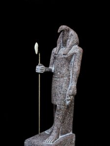 Large Egyptian God Thoth Statue: Alabaster Stone Stick - Image 8