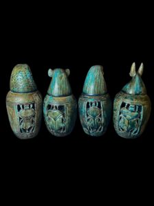 Ancient Egyptian Canopic Jars: Sons of Horus Figurines - Image 8