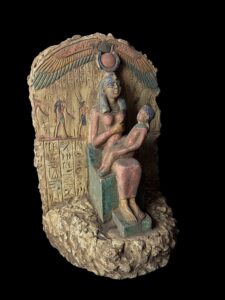 Vintage Goddess Isis statue, unique Isis goddess Statue. Goddess Isis breastfeeding God Horus Museum statue - Image 8