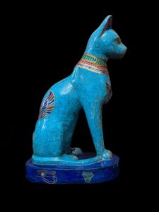 Egyptian Goddess Bastet Statue: Natural Gemstone Cat - Image 8