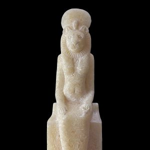Hand Carved Alabaster Sekhmet Statue: Egyptian Lion Goddess Figurine - Image 8