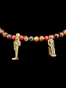 Handcrafted Rose & Black Granite Egyptian God Ptah Necklace - Image 8