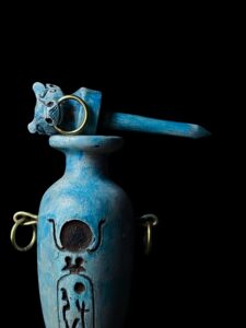 Egyptian Kohl eyeliner pot made in Egypt , Pharaonic kohl pot with Goddess Hathor Head ( without the Kohl) - Image 8