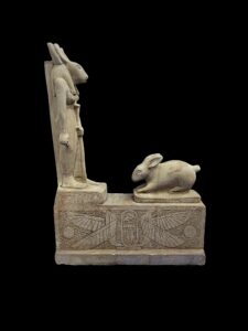 Large Stone Goddess Unut Statue: Egyptian Rabbit Form - Image 9