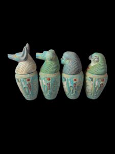 Handcrafted Canopic Jars Figurines: Sons of Horus, Egyptian Decor - Image 9